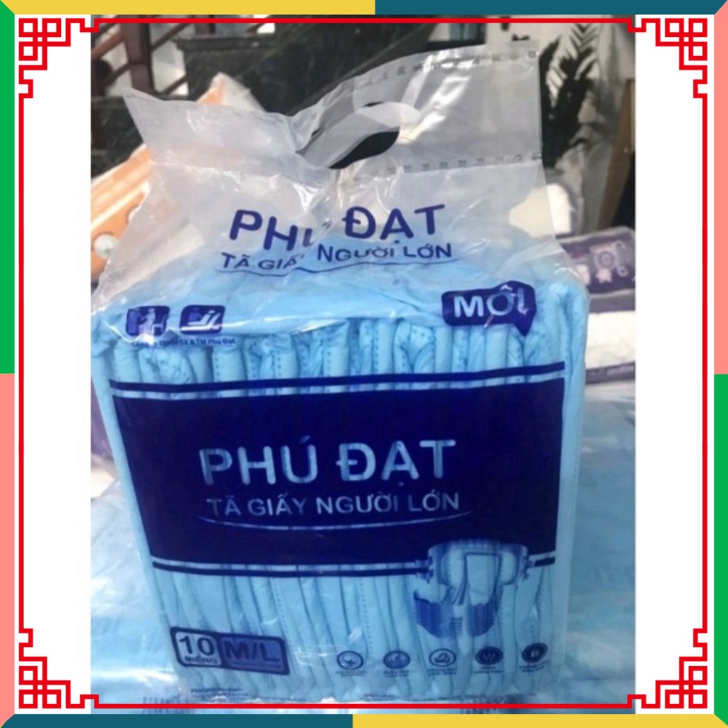 Bỉm dán người già 50 miếng tã Phú Đạt hàng hóa mới có 2 vách chống tràn phía hai bên size M /L