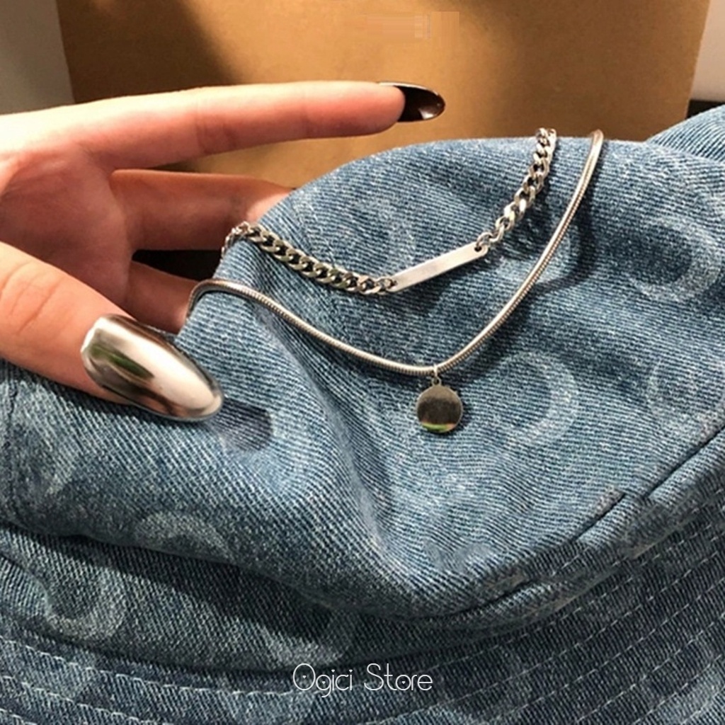 Lắc chân chuỗi rắn phối xích trẻ trung phong cách hiphop cá tính, Vòng chân 2 lớp thời trang hàn quốc, Unisex