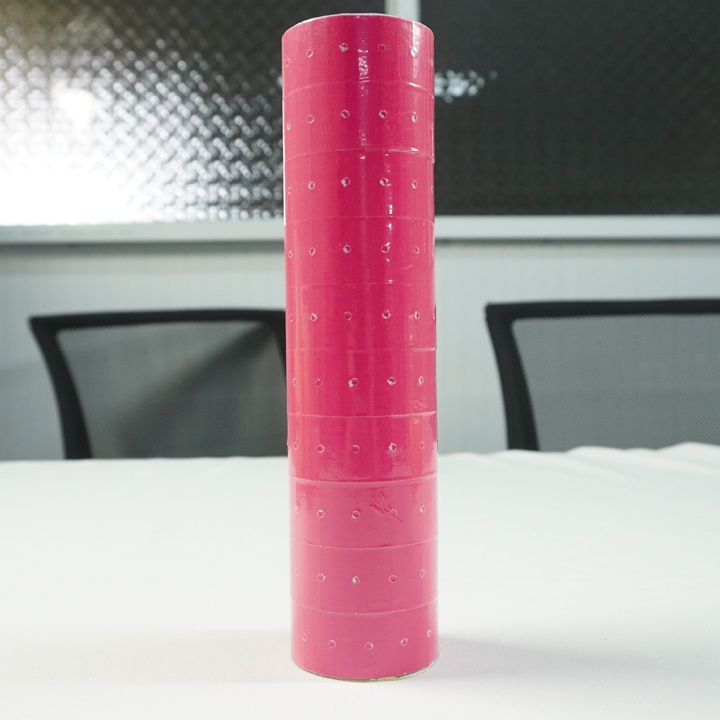 Cây 10 cuộn (4.000 tem) giấy bấm giá chính hiệu Guangjin nhiều màu dùng dán giá tiền, keo dính chắc, tem giấy sáng mịn