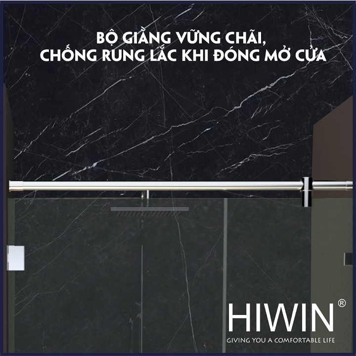 Bộ phụ kiện vách tắm kính kết cấu 90 độ kính - tường chất liệu inox 304 mặt gương HIWIN