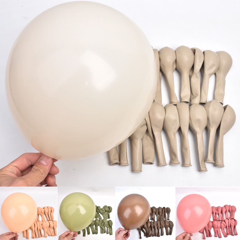 Set 100 Bong Bóng Khí Heli Hình Tròn 5 inch Màu Trắng / Hồng / Xanh Bơ Trang Trí Tiệc Sinh Nhật / Tiệc Cưới