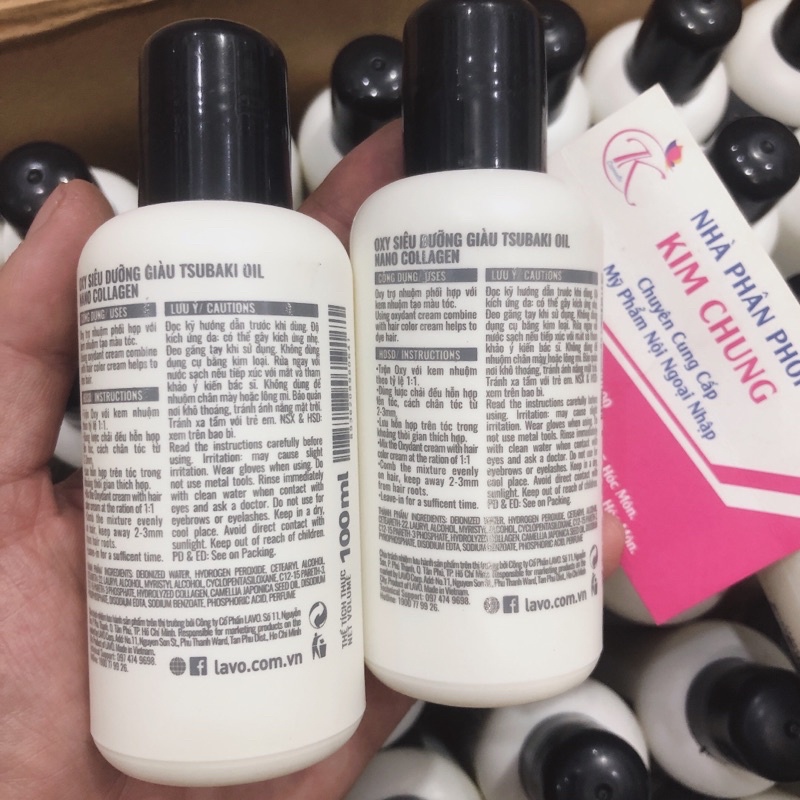 Oxy Trợ Nhuộm SPALINE Lavox Siêu Dưỡng Giàu Tsubaki Nano Colagen 100ml
