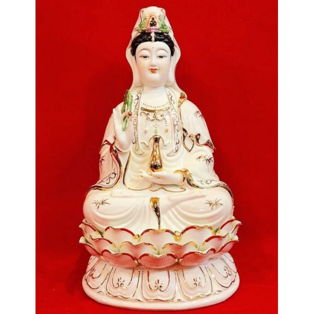 Tượng Quan thế âm bồ tát gốm sứ cao cấp