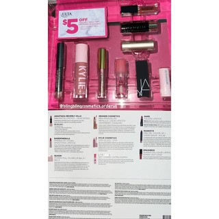 Set 9 son mini, fullsize Kylie Nars Ulta có hộp