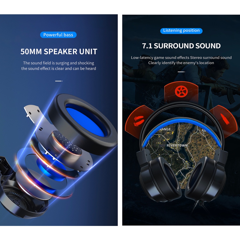 [Đen-Hồng] Tai Nghe Gaming G58 Giả Lập 7.1 Nhiều Màu Màn Loa Cực Lớn 50mm