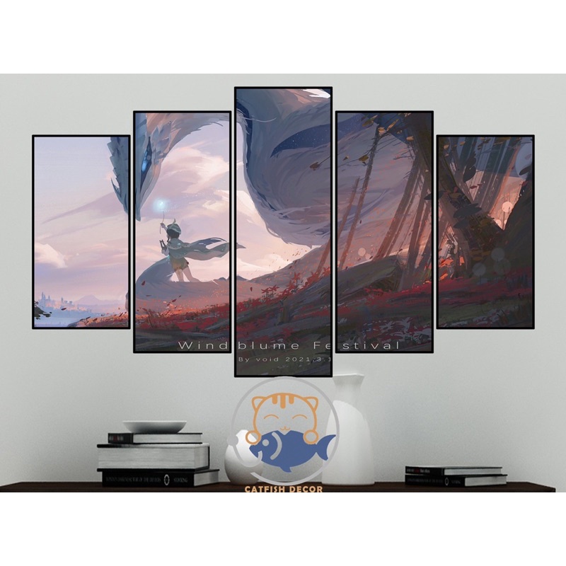 TRANH DÁN TƯỜNG trang trí phòng decor phòng chủ đề game GENSHIN IMPACT - BỘ 2