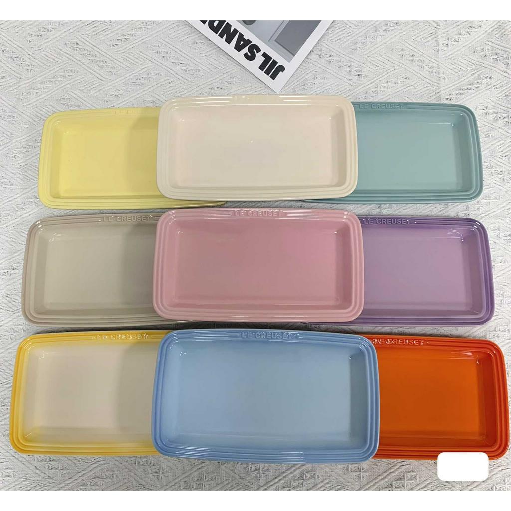 Khay sứ chữ nhật Le creuset  dài 25cm, cao 2.9cm trang trí món ăn,decor trang trí dùng cho quán cafe nhà hàng，