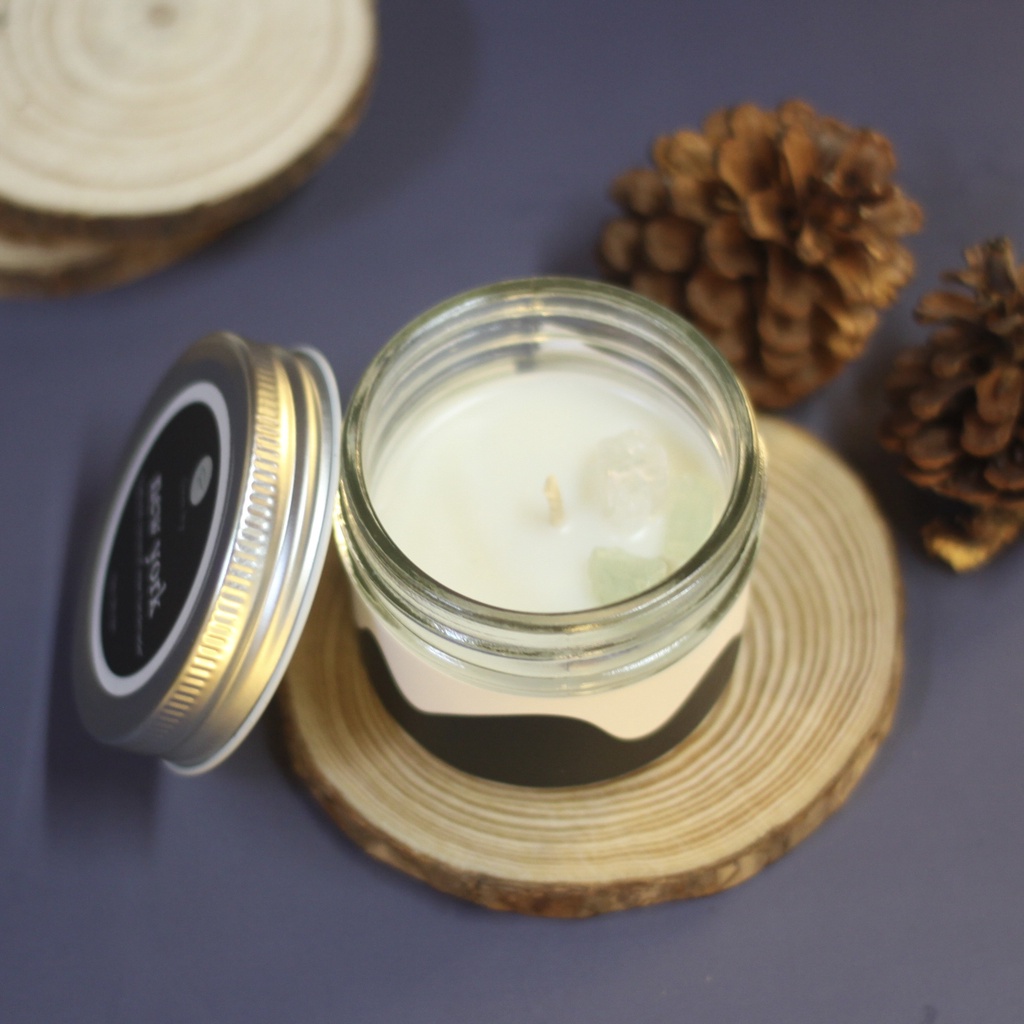 Nến Thơm Trang Trí, Cao Cấp, Tự Nhiên Aroma Story Hương Chanh, Đào, Bạc Hà New York Size 75g