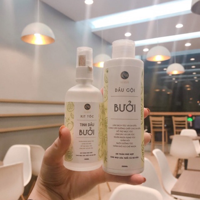 Combo dầu gội bưởi ( lọ to ) + xịt tóc tinh dầu bưởi