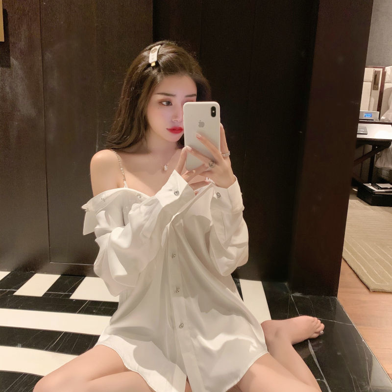 Áo kiểu dáng rộng hở vai phong cách Hàn Quốc gợi cảm thời trang cho nữ