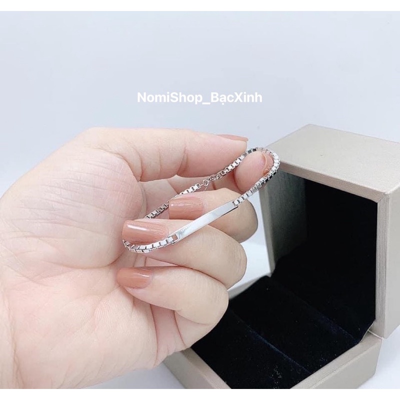 Lắc tay bạc Miễn phí khắc tên thời trang xinh cá tính độc đáo phong cách Mainomi Shop Bạc Xinh
