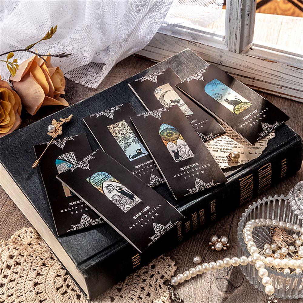FAY Set 6 Kẹp Đánh Dấu Trang Sách Hình Mèo Đen Đáng Yêu