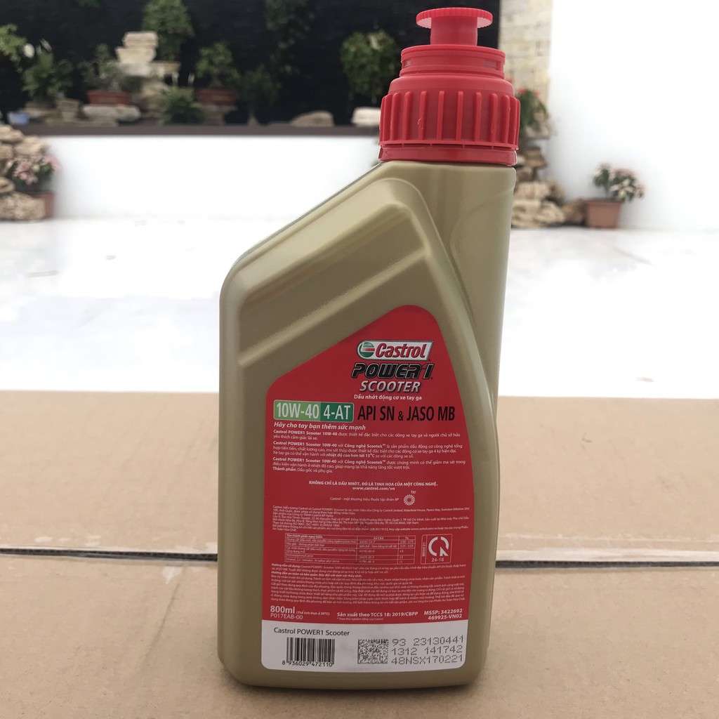 Dầu nhớt xe ga Castrol Power 1 Scooter 10W40 4AT dung tích 800ml - 1L chính hãng