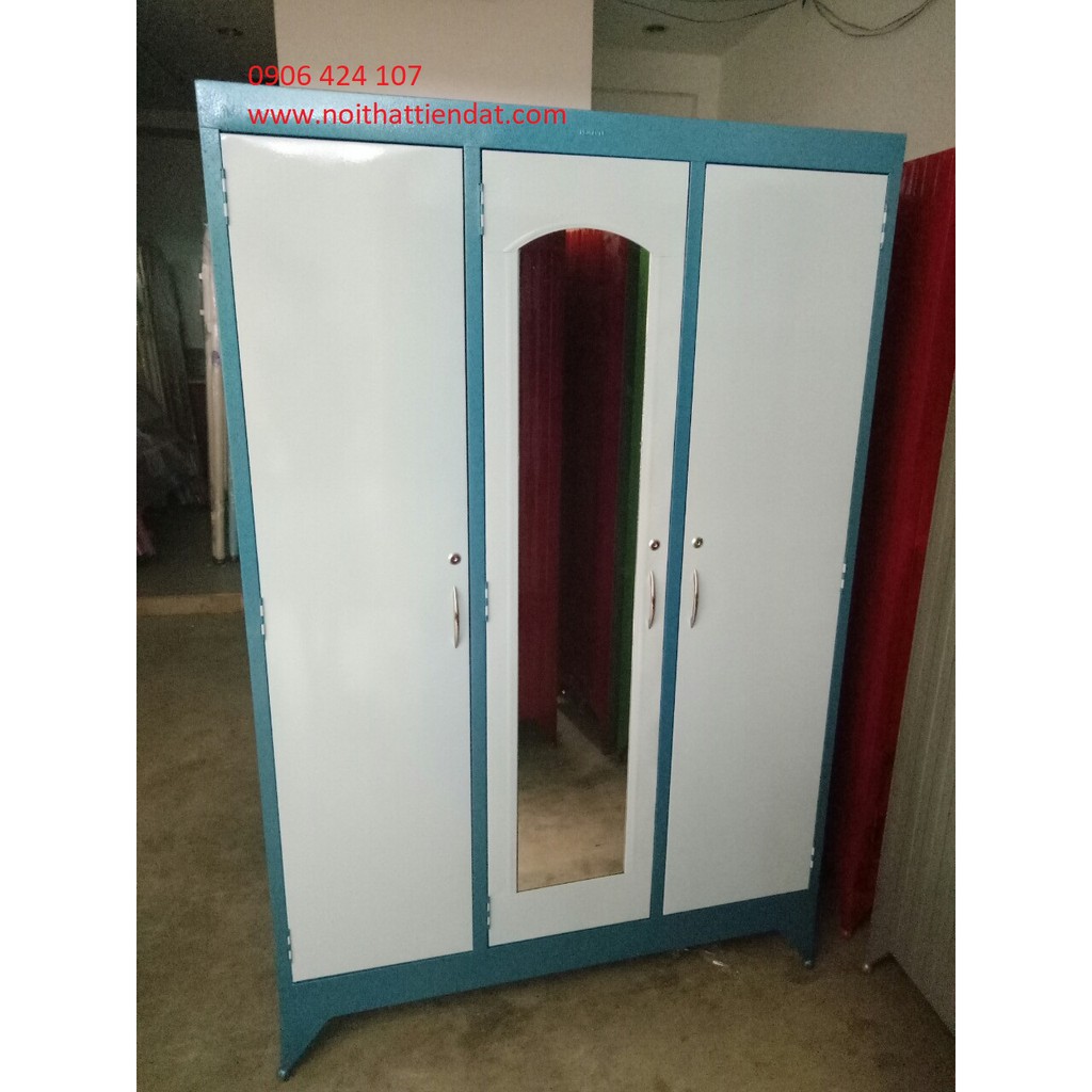 tủ sắt mẫu mới sơn dầu 3 cánh ngang 1m2