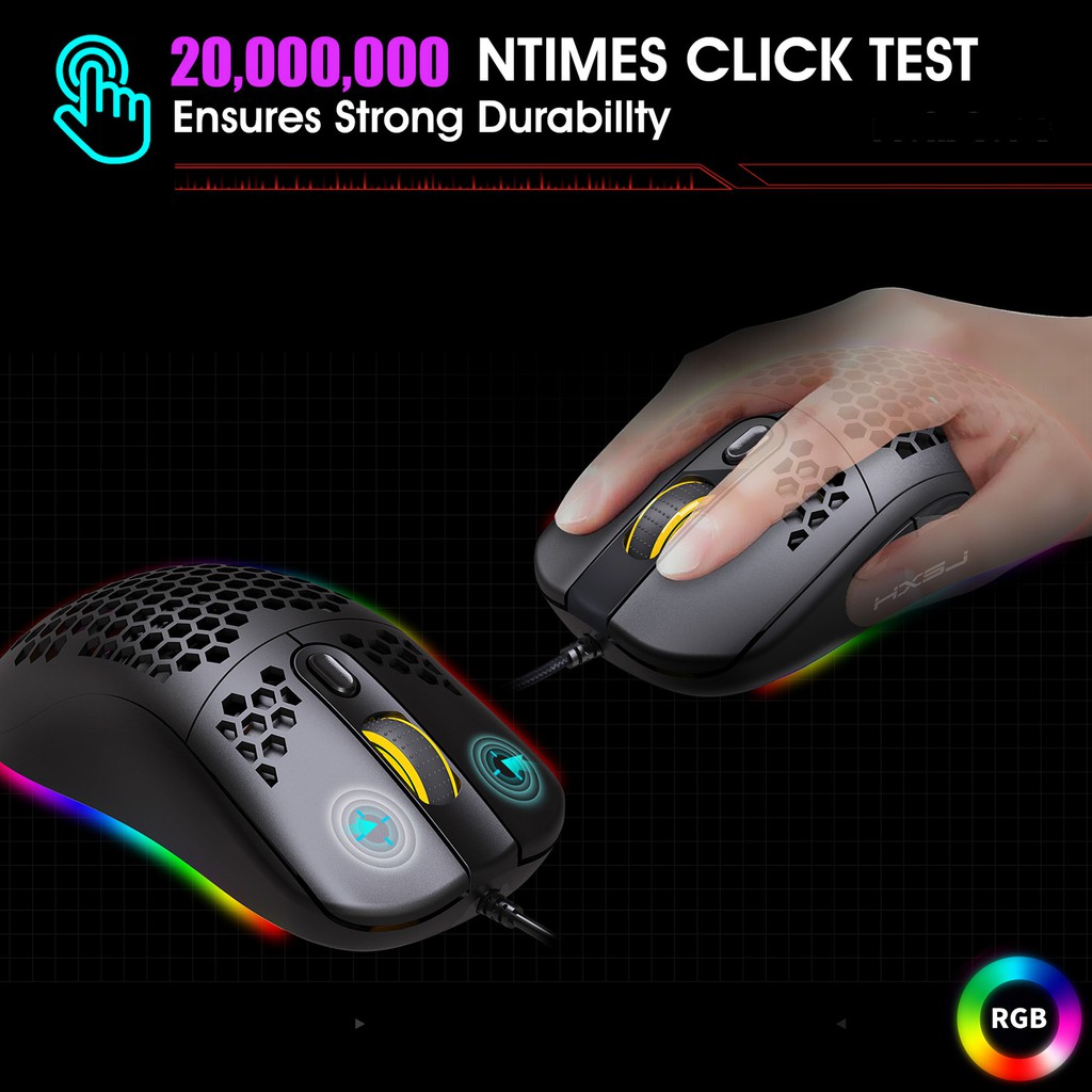 Chuột Gaming Dnws Hxsj X600 Màu Rgb Có Đèn Phát Sáng