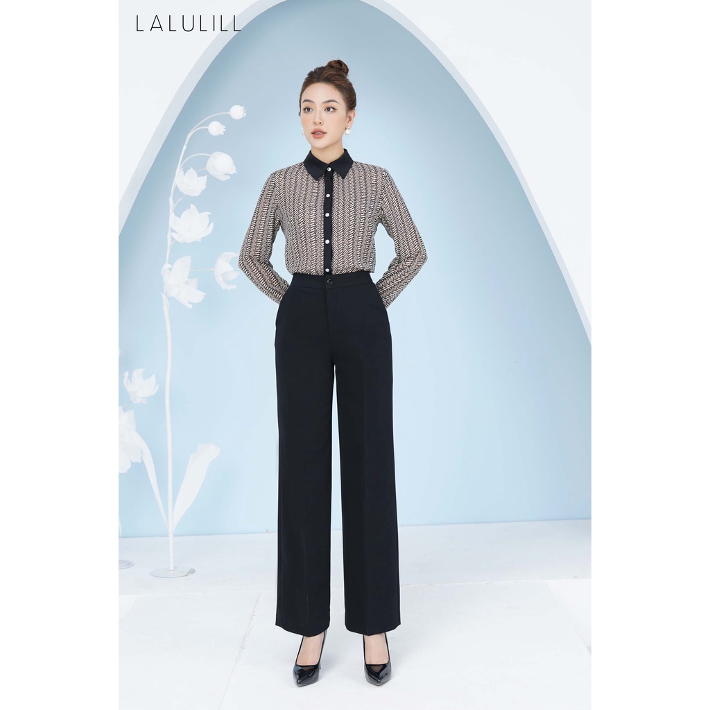 LALULILL - Quần suông không ly màu đen & trắng