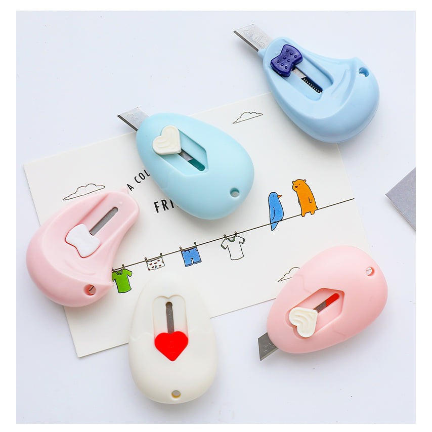 Dao rọc giấy mini cute, dao rọc giấy washi hình đám mây, hình thỏ, hình trứng nhỏ gọn tiện dụng hiều mẫu mã cute