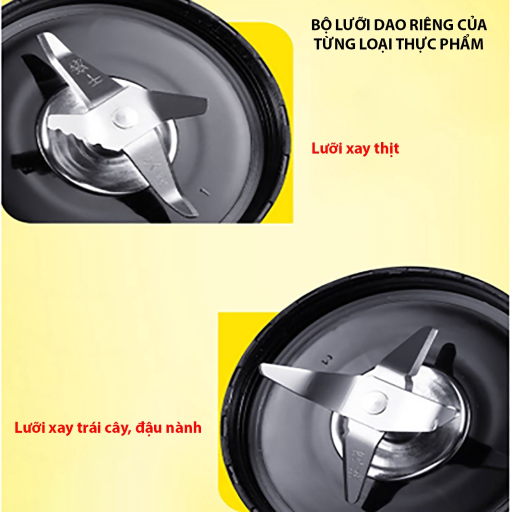 Máy xay sinh tố hoa quả, thực phẩm, máy xay công nghiệp công suất 450w tiết kiệm điện năng, 3 cối lưới lọc, BH 12 tháng