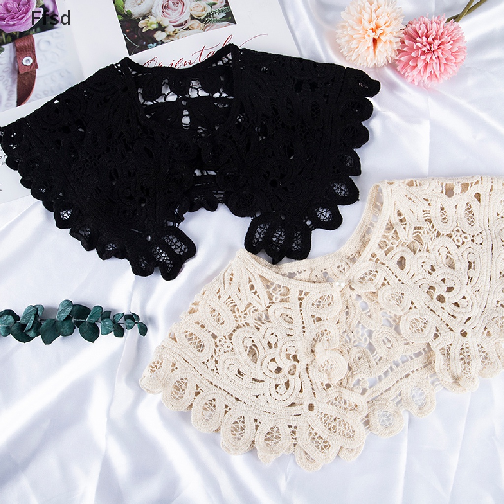 Luimo Áo Sơ Mi Cổ Tròn Phối Ren Rỗng Tháo Rời Được Cho Nữ