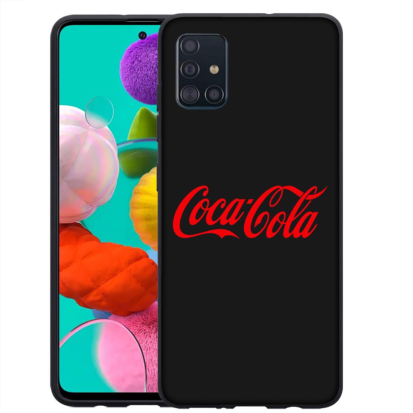 Samsung Galaxy S21 Ultra S8 Plus F62 M62 A2 A32 A52 A72 S21+ S8+ S21Plus Casing Soft Silicone red Coca Cola Coke logo red Phone Case