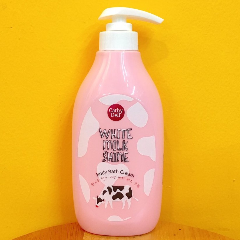 Sữa tắm sữa bò Cathy Doll White Milk Shine Body Bath Cream 450ml dưỡng da mềm mịn trắng sáng