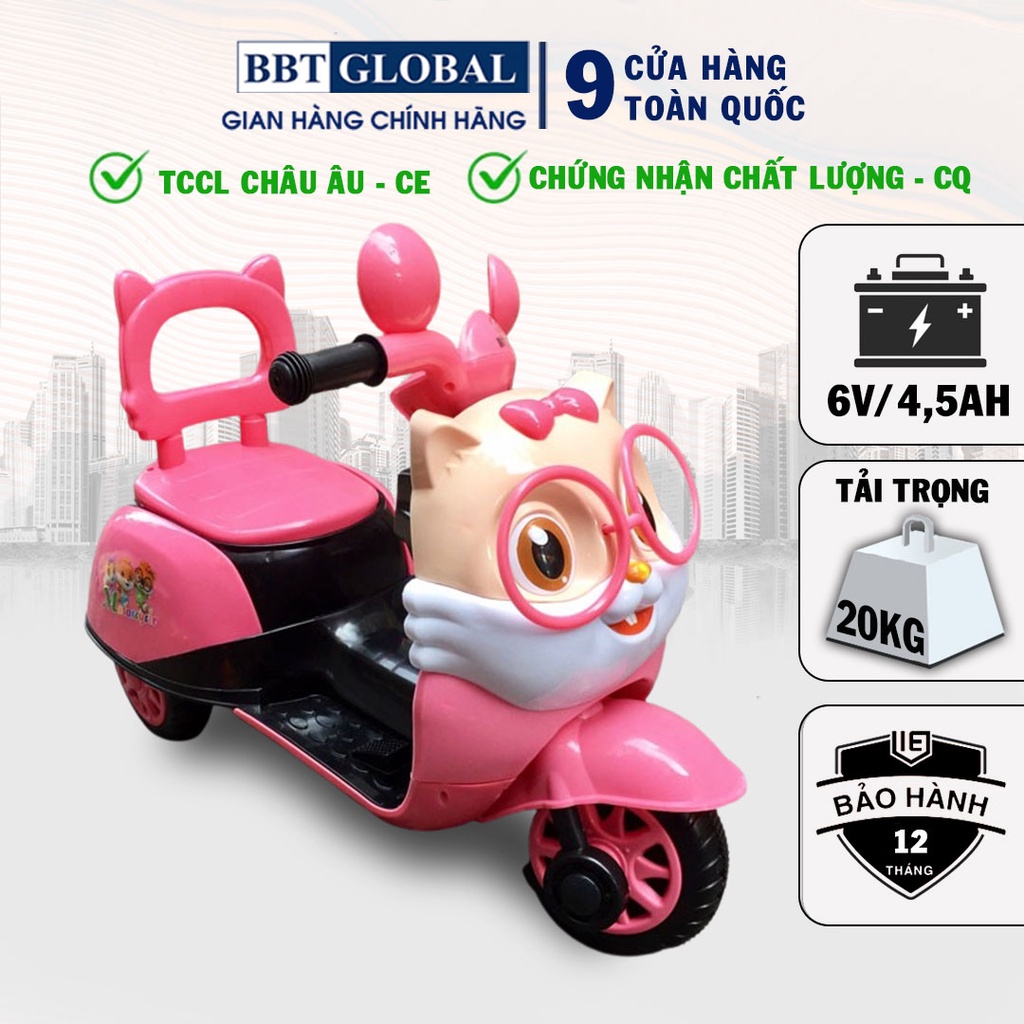 Xe máy điện trẻ em mèo con dễ thương BBT Global BBT-669
