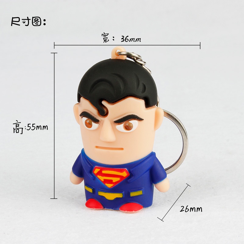 Móc Khóa phát sáng đèn led SUPERMAN Có Nhạc Có Đèn 3 trong 1 phong cách độc đáo cá tính