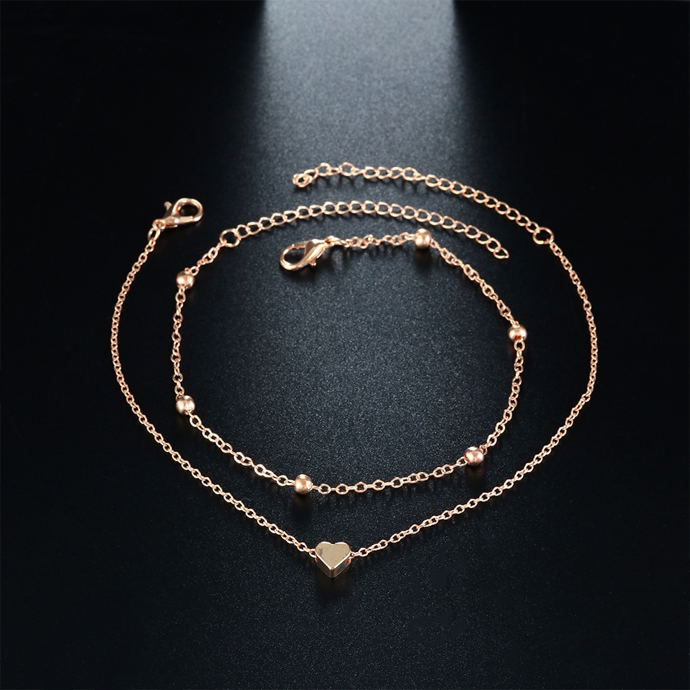 Chuỗi lắc chân mạ vang đơn giản phong cách du mục boho dành cho nữ