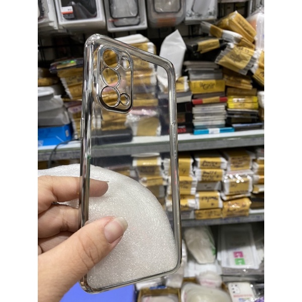 Ốp Oppo Reno5 dẻo trong,viền màu,viền bảo vệ camera.
