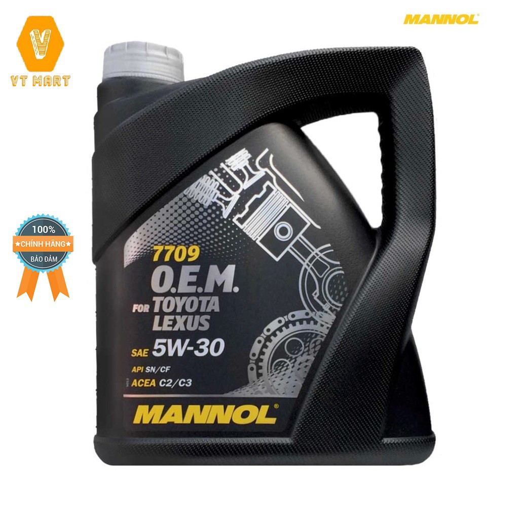 [Cao Cấp] Nhớt MANNOL 7709 O.E.M Cho Xe Toyota, Lexus 5W-30 SN/ SM/ SL A3 ILSAC GF-5/ GF-4 GF-3 – 4 Lít, Hàng Đức Chính