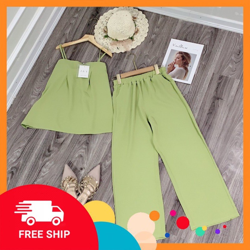 [ 𝐅𝐑𝐄𝐄 𝐒𝐇𝐈𝐏 ]Siêu Phẩm Set Đũi Xuông 2 Dây Không Thể Thiếu Trong Mùa Hè Này Chất Đũi Lụa Mềm Mịn thoáng mát , mặc đi biể