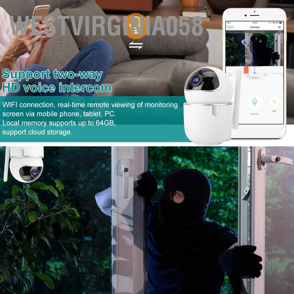 Có thể bán buôn Không dây Mini PTZ 1080P HD WiFi Bảo mật Camera IP IR Màn hình an toàn Thẻ nhớ Màu trắng Westvirginia058 Hàng giao ngay