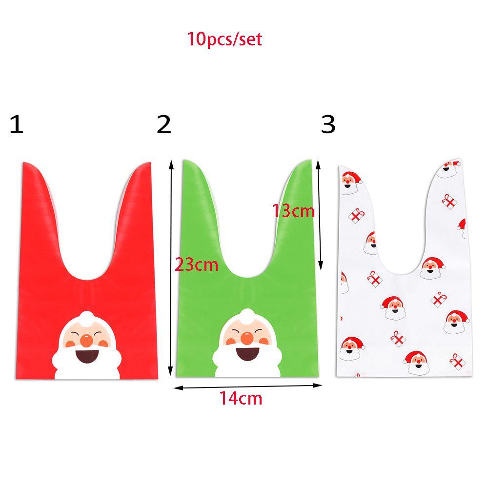Set 10 Túi Đựng Bánh Kẹo Thủ Công Hình Ông Già Noel