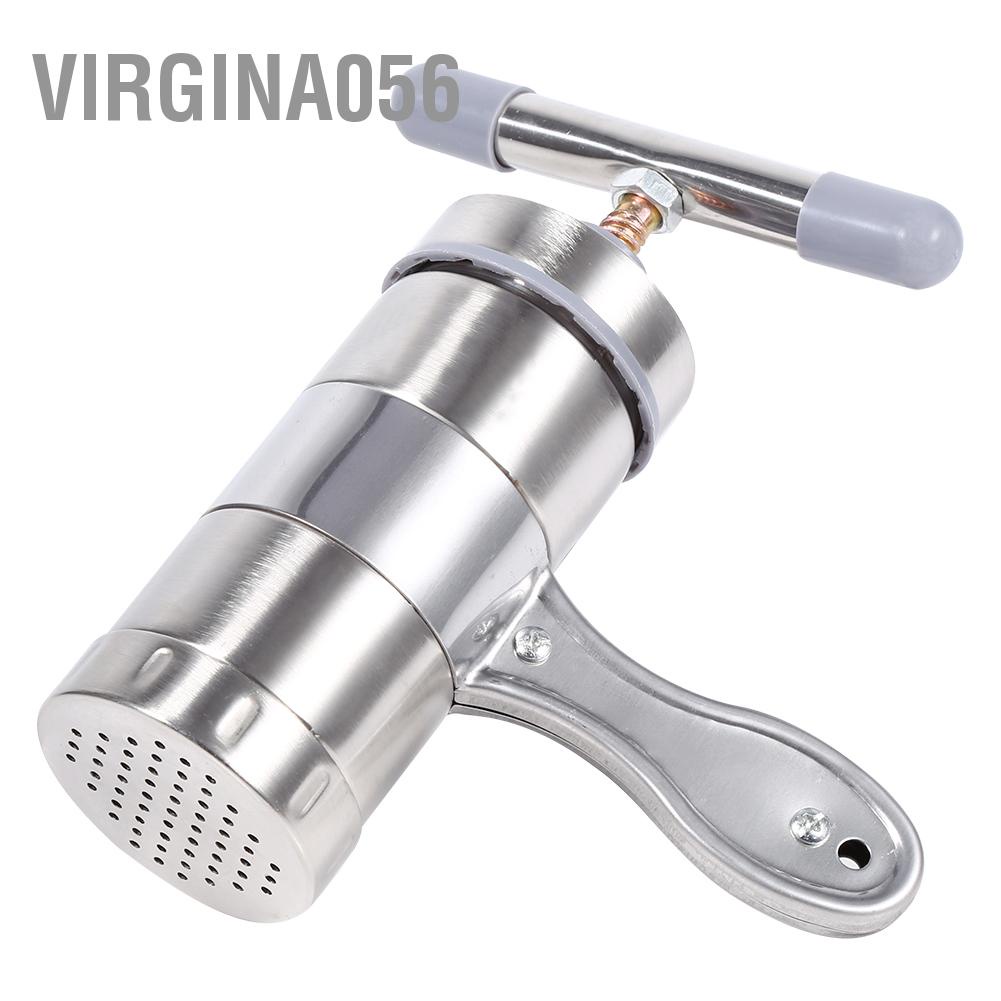 Virgina056 1pc Portable Manual Operated Stainless Steel Pasta Maker Noddle Juicer Pressure Making Machine