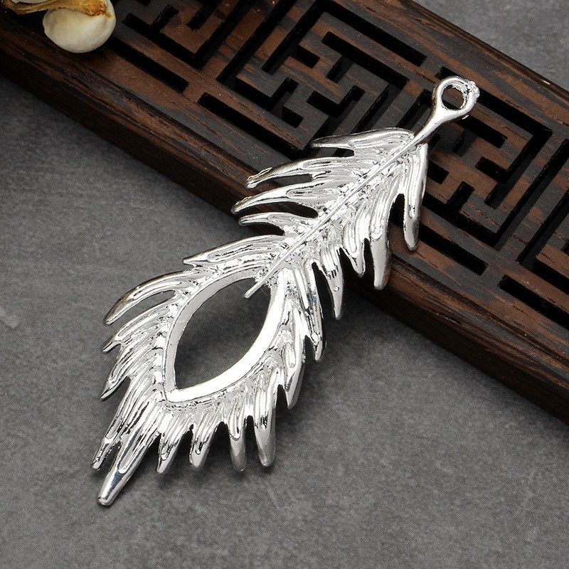 [Nguyên liệu làm trâm] 1 phiến đúc lông vũ, đuôi 27*68mm