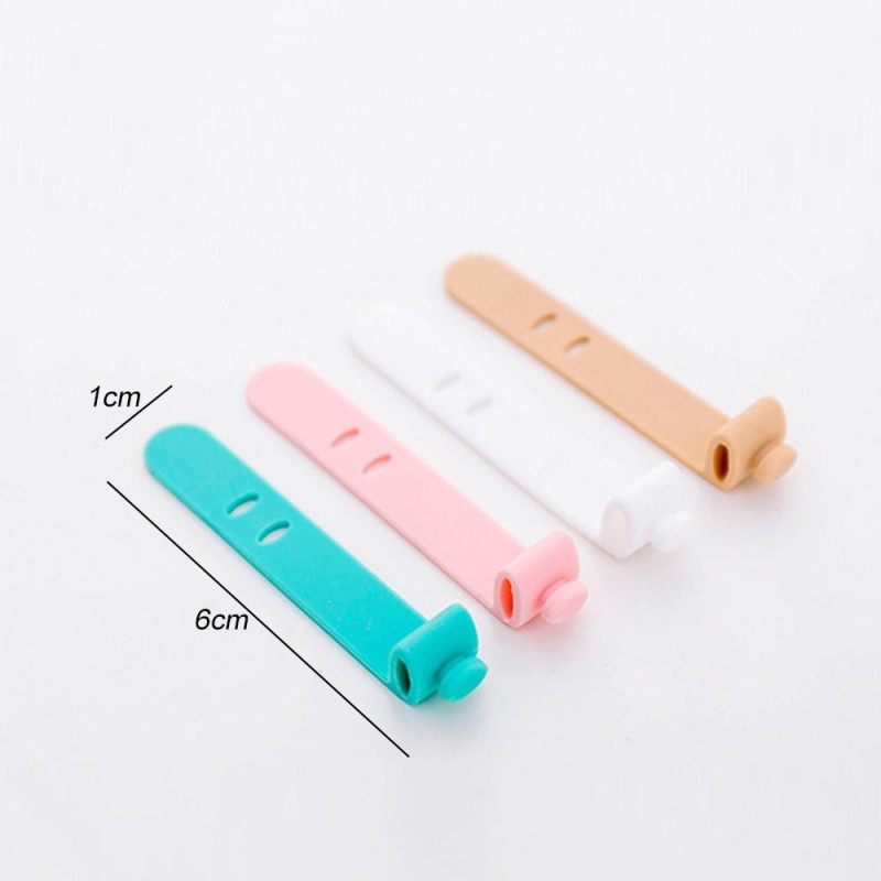 Bộ 4 Kẹp Silicon Cố Định Dây Cáp / Tai Nghe Thông Dụng Sắp Xếp Gọn Gàng