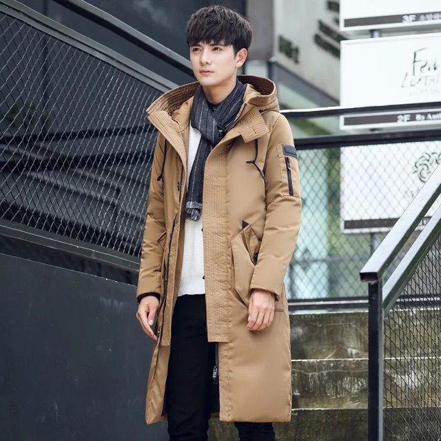 Áo phao dáng dài cho nam hàng QCCC loại mũ ko lông | BigBuy360 - bigbuy360.vn