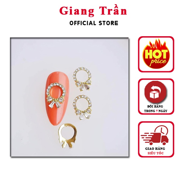 Charm nơ tròn siêu đẹp tăng vẻ sang chảnh cho bộ nail