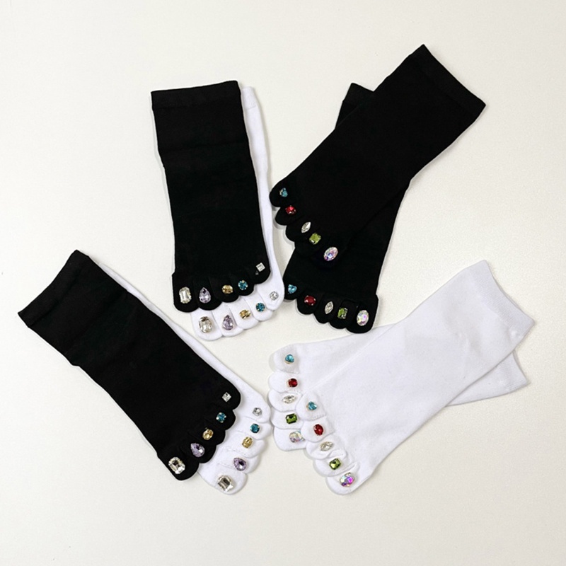 XIXI Tất Cotton Xỏ Ngón Đính Đá Thời Trang Cho Nữ