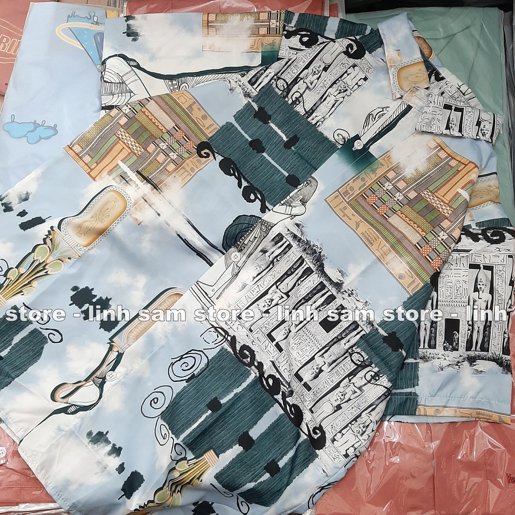 Áo sơ mi nữ in 3D cổ bẻ tay ngắn - lỡ dáng ulzzang freesize form rộng unisex mặc cặp, nhóm, in hình TƯỢNG AI CẬP | BigBuy360 - bigbuy360.vn