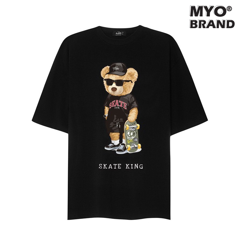 Áo Phông Nam MYO Vải Cotton In Hình Teddy Skate