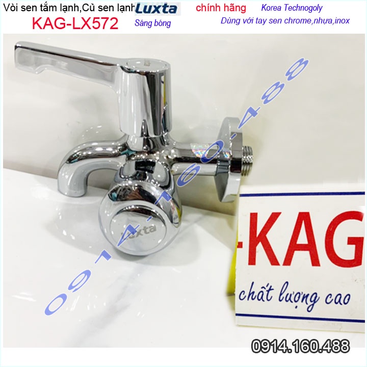 Vòi sen lạnh gắn tường Luxta KAG-LX572 tay gạt, Củ sen nước mạnh chrome bóng thiết kế đẹp chất lượng siêu bền