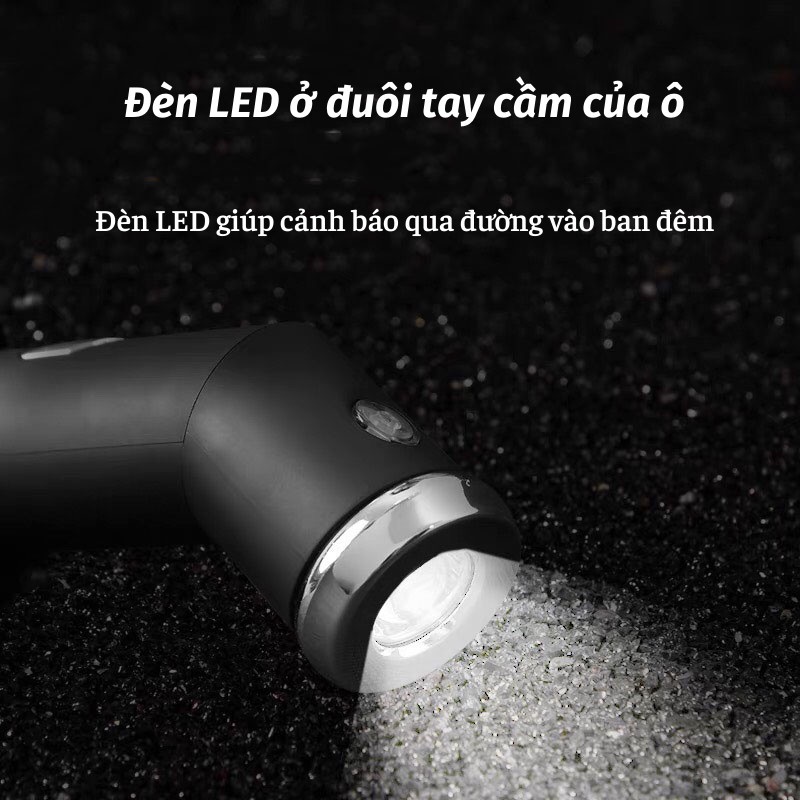 Ô Dù Ô Tự Động Gấp Gọn 10 Nan Chống Tia UV Cao Tay Cầm Kèm Đèn Led Dù Che Mưa Asaki