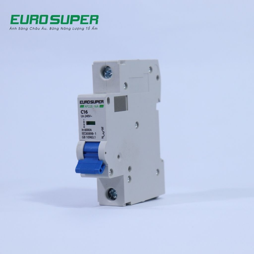 Aptomat Đơn EUROSUPER Dòng Cắt 6KA Bảo Vệ Dòng Điện Giảm Thất Thoát Điện Năng An Toàn, Hiệu Quả 16A -  63A