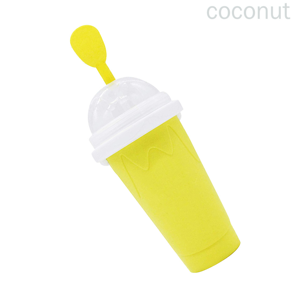 Ly silicon thiết kế có gắn thìa làm sinh tố kem tuyết/smoothie/kem/đá bào DIY