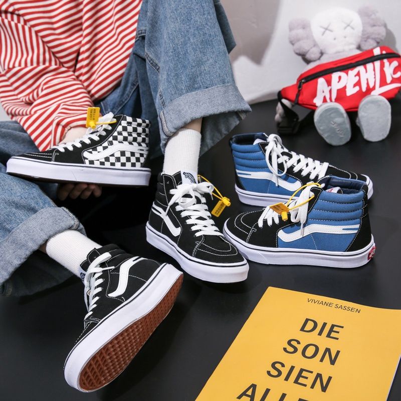 Giày Thể Thao canvas Cổ Cao Thời Trang Cho Cặp Đôi vans