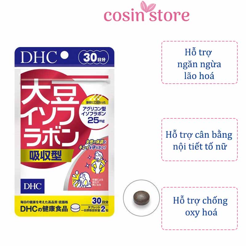 Viên Uống Mầm Đậu Nành DHC Soy Isoflavone Absorption 60 Viên 30 Ngày Dùng