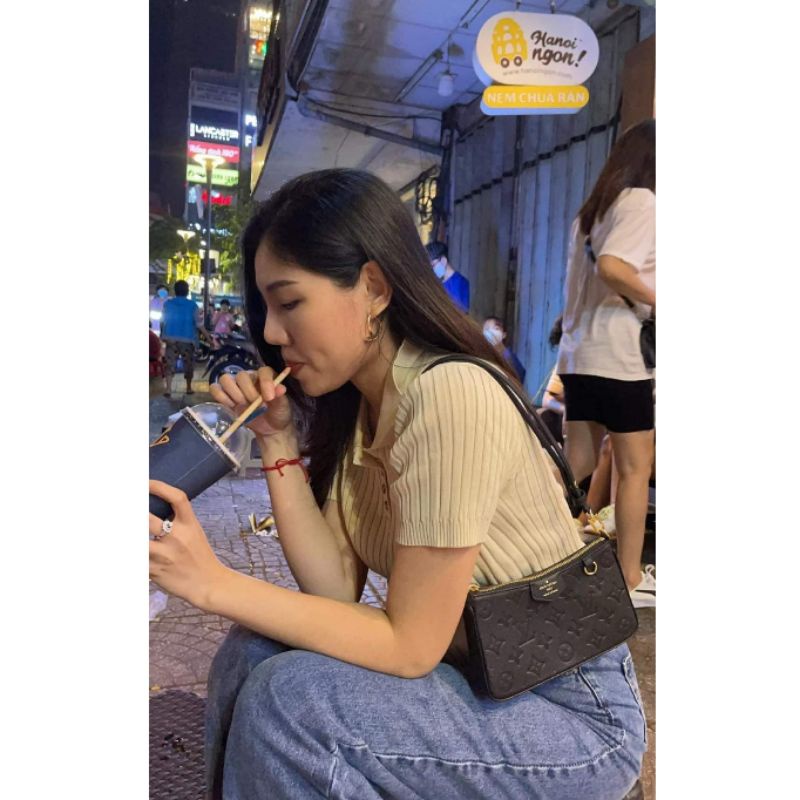 Áo polo nữ thun gân màu be DA391