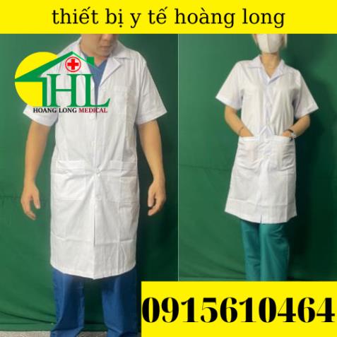 Áo Blouse bác sĩ dáng dài - tay cộc nữ các size S M L XL