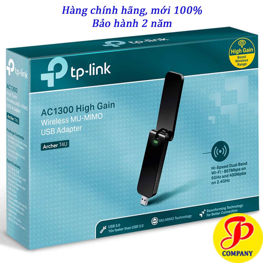 Thiết bị thu sóng wifi cổng USB TP-Link Archer T4U AC1300